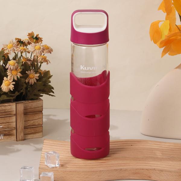550ml Leak Proof Custom Unbreakable Glass Drinking Water Bottle Wide Mouth Glass