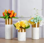 Decorative Flower Vase Marble Home Decor Vase Modern Decor Accessories White