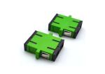 SC Simplex Adapter DX Single Mode , Green Color Flanged Coupling Adapter