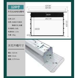 IR 150" Recessed Electric Projection Screen 240V