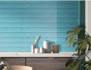 China Grade AAA Antibacterial Ceramic Subway Wall Tiles 68x280mm Green Porcelain 3D factory