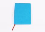 Pu Leather Light Blue Soft Cover Notebook With Color Edge And Belly Band