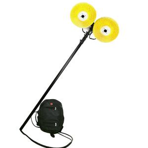 China 3.5 / 5.9 / 7.9M Telescopic Carbon Fiber Pole Solar Panel Brush With Two Disc factory