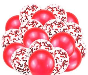 China red pearl Balloons + White Balloons + Confetti Balloons w/Ribbon | Rosegold Balloons for Parties factory