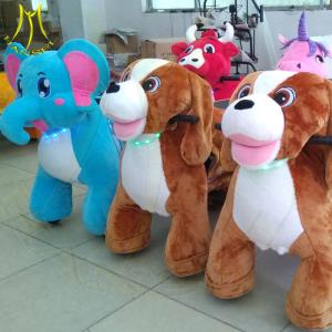 China Hansel amusement park coin operated plush outdoor ride walking animals factory