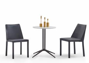 China Coffee Shop PU Dining Chairs 80cm Metal Frame Upholstered factory