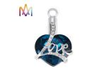 Multicolor Engraved Heart Cremation Necklace Charms