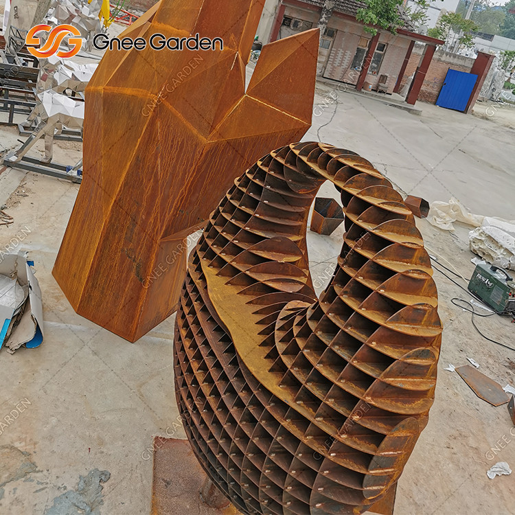 Large Size Outdoor Garden Decor Modern Abstract Corten Steel Sculpture