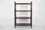 144CM Walnut Soild Wooden Book Rack Four Tiers For Living Room Corner Storage