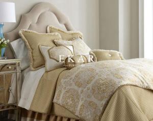 China Blud Fabric Headboard Wooden Single Bed Double Bed Designs factory