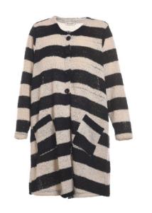 China Striped Large Size Ladies Clothes / Plus Size Sweater Dress With Two Pockets In Front factory
