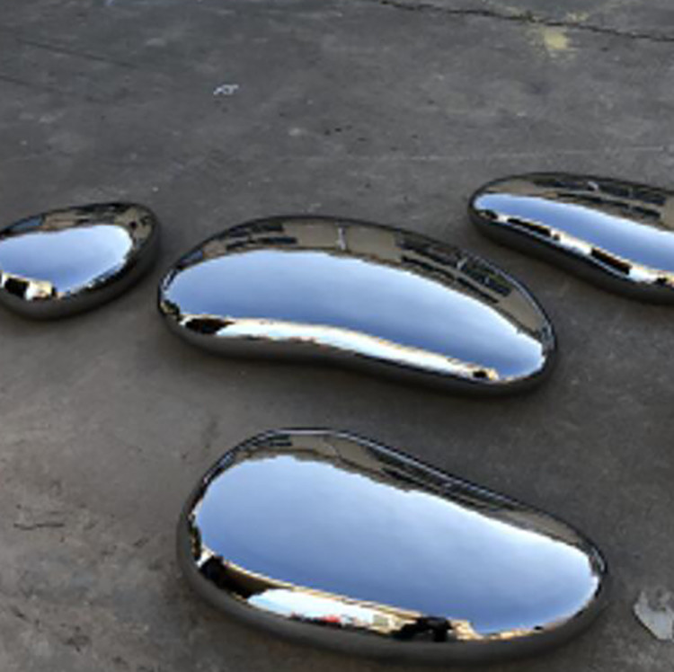 3 Dimensional Outdoor Landscaping Stainless Steel Cobblestone Sculpture