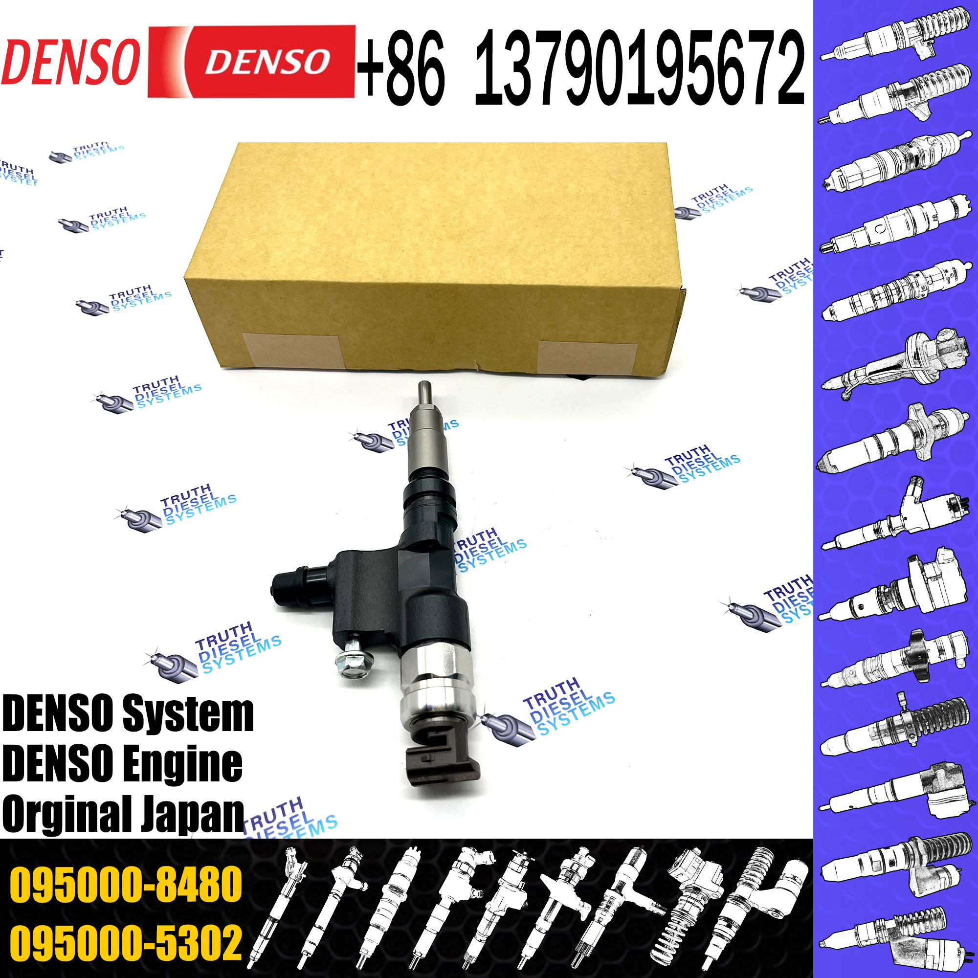 Diesel Fuel Injector 095000-8480 For HI-NO N04C 23670-78070 23670-79086