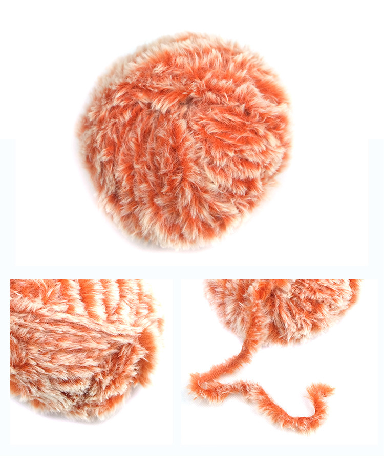 1/3.8NM 100% Polyester Section Dyed Toothbrush Yarn For Beginner Knitting