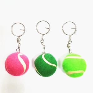 China promotional gift tennis ball keychain factory