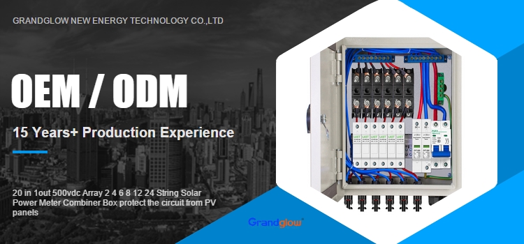 20 in 1out 500vdc Array 2 4 6 8 12 24 String Solar Power Meter Combiner Box protect the circuit from PV panels