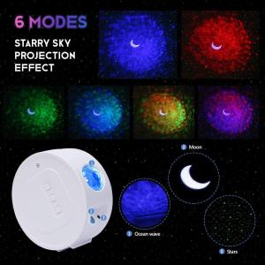 China 15.2cm 7.4cm Water Wave LED Projector Light 100V Moon Star Night Light on sale