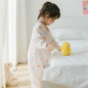 China Infants Toddlers Long Sleeves Muslin Baby Pajamas Baby Jumpsuits With Safety Printing factory