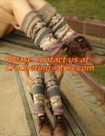 leg warmers loose socks wool blend button down pierced decoration boot socks