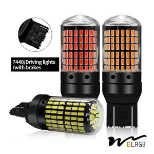 China T20 144smd Car Led Bulb 1156 1157 7440 7443 White Yellow Red Light Led Turn Signal Light Driving Reverse Brake Light Bul factory