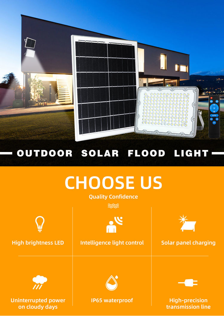 Extension Wire Solar Powered Flood Lights 200w Motion Sensor