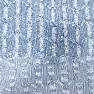 China 10s 330gsm Brilliant Jacquard Clothing Fabric Twill Washed Denim Fabric factory