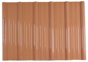 China Corrugated Shape Waterproof Plastic PVC Roof Tiles With Accessories 1130mm Width factory