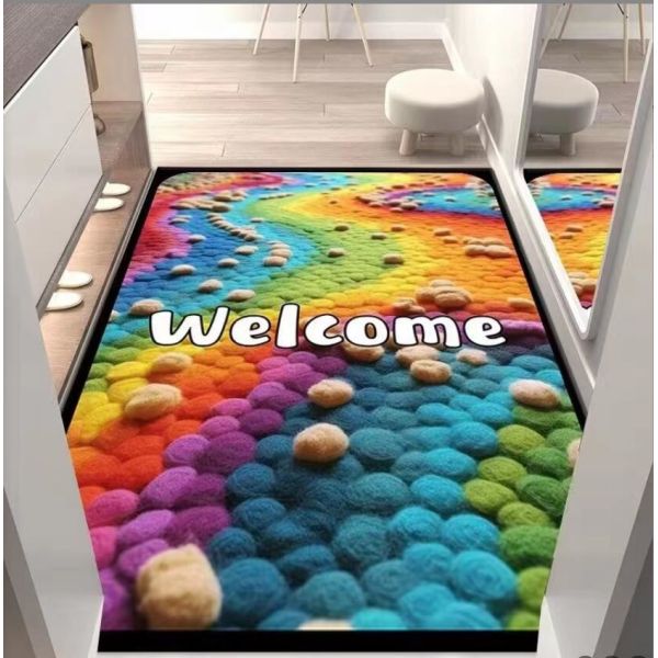 3d Creative Sweet Home And Welcome Pattern Carpets For Entrance Door, Sofa And