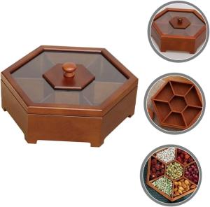China Customized Box Divided Multi-Function Wedding Dried Fruit Nuts Crackers Food Cookies Snack Hexagon factory