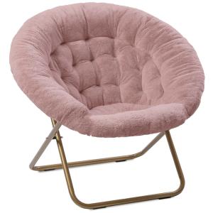China General Home Furniture Round Thickened Folding Recliner Moon Chair with Faux Fur factory