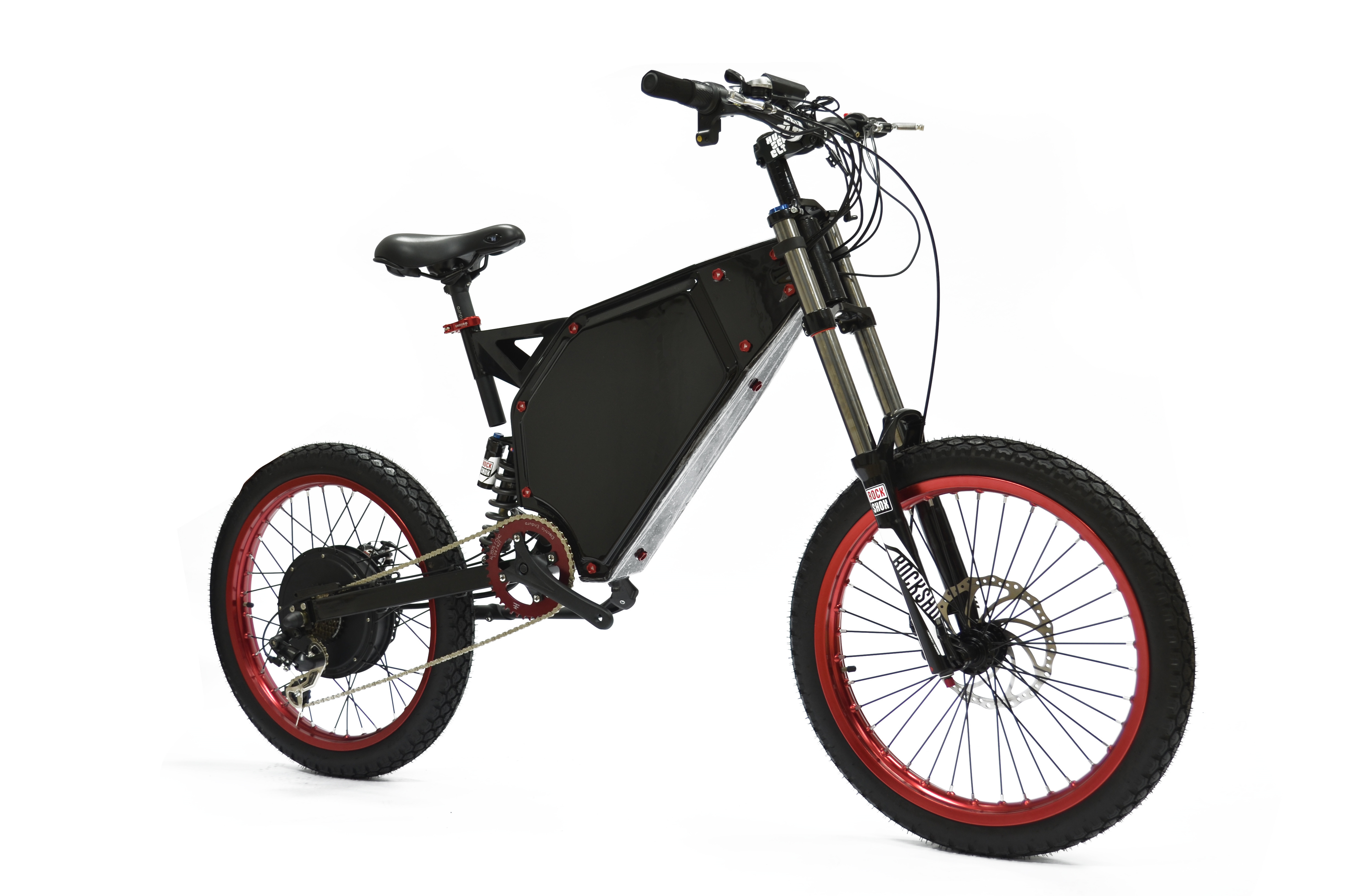 Black Electric Bike Suspension Fork 210mm Maximum Rotor Size