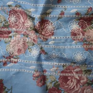 China Waterproof Organic Cotton Fabric Weft Printed Embroidered 60S 105 Gsm factory