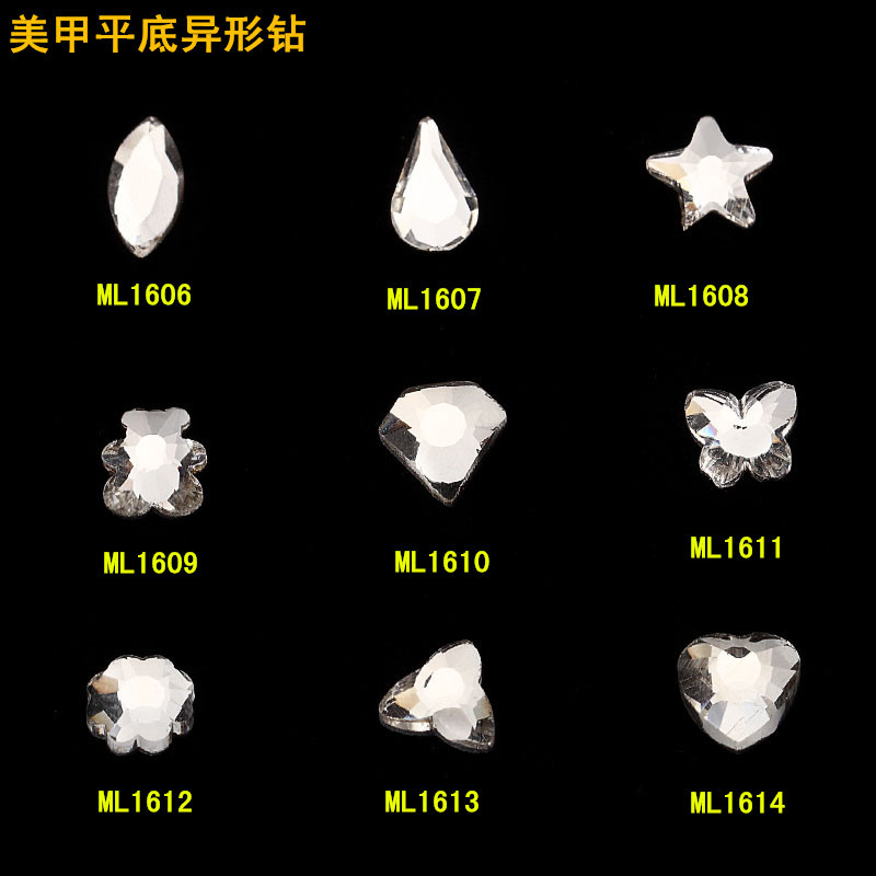 Hot NEW Wholesale Alloy Jewelry 3D Nail Art Jewelry Nail rhinestones Sticker Supplier Number ML1606-1614