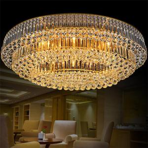 China Gold Luxury Modern Crystal Ball Ceiling Light For Living Room factory