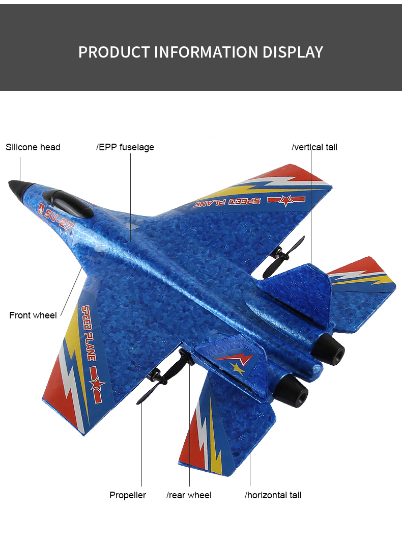 Remote Control Glider Toy for Children Electric AA Foam Airplane Flying Toy 100m Range