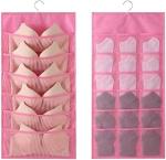 BRA AND UNDERWEAR HANGING STORAGE ORGANIZER MESH POCKETS DUAL SIDED WALL SHELVES