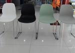 Gray Black Plastic Dining Chairs PP Polypropylene Stacking