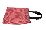 Red Canvas Shopper Bag Metal Buttons Closure Nylon Tape handle