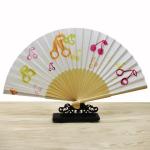 Big Clack Large Polyester Satin Bamboo Custom Hand Fan Rainbow Gay Pride 33Cm