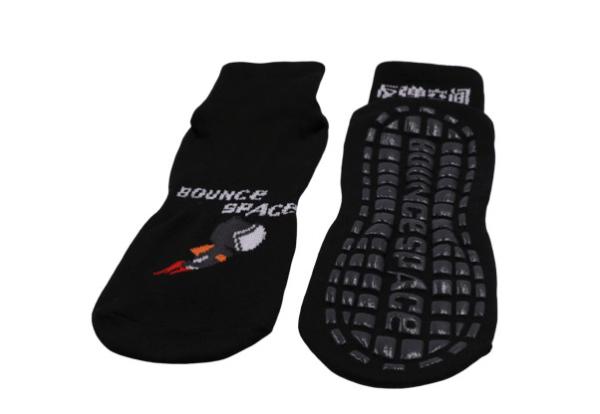 Black Non Slip Trampoline Grip Socks Polyester Material Inflatable Playground