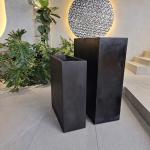 Hand Carved Fiber Clay Planter For Indoor Outdoor Decor