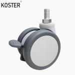 Light Duty PU Medical Caster With Rotating Wheel Diameter 100mm/125mm/150mm
