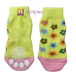China Pet Anti Slip Knit Dog Socks&amp;Cat Socks with Rubber Reinforcement Paw Protector factory