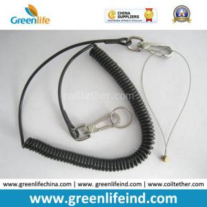 China Safety Belt Long Rentention Coil Lanyard Rope W/Metal Hook factory