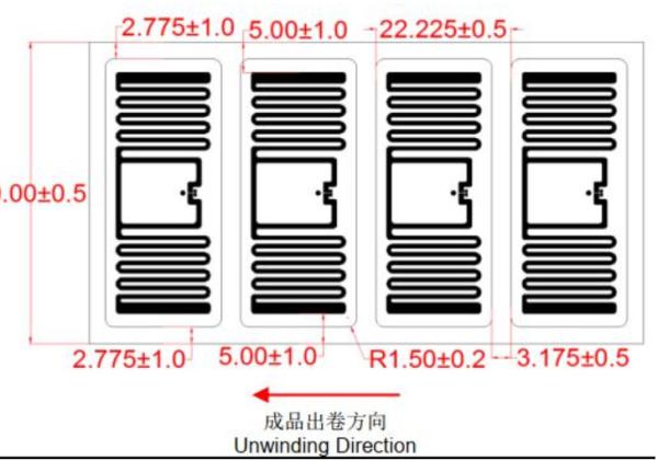 Factory 44*19mm UHF rfid long rang tag rfid sticker uhf label tag , UHF RFID