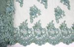 3D Floral Beaded Embroidered Lace Fabric For Evening Dresses 120 CM Width