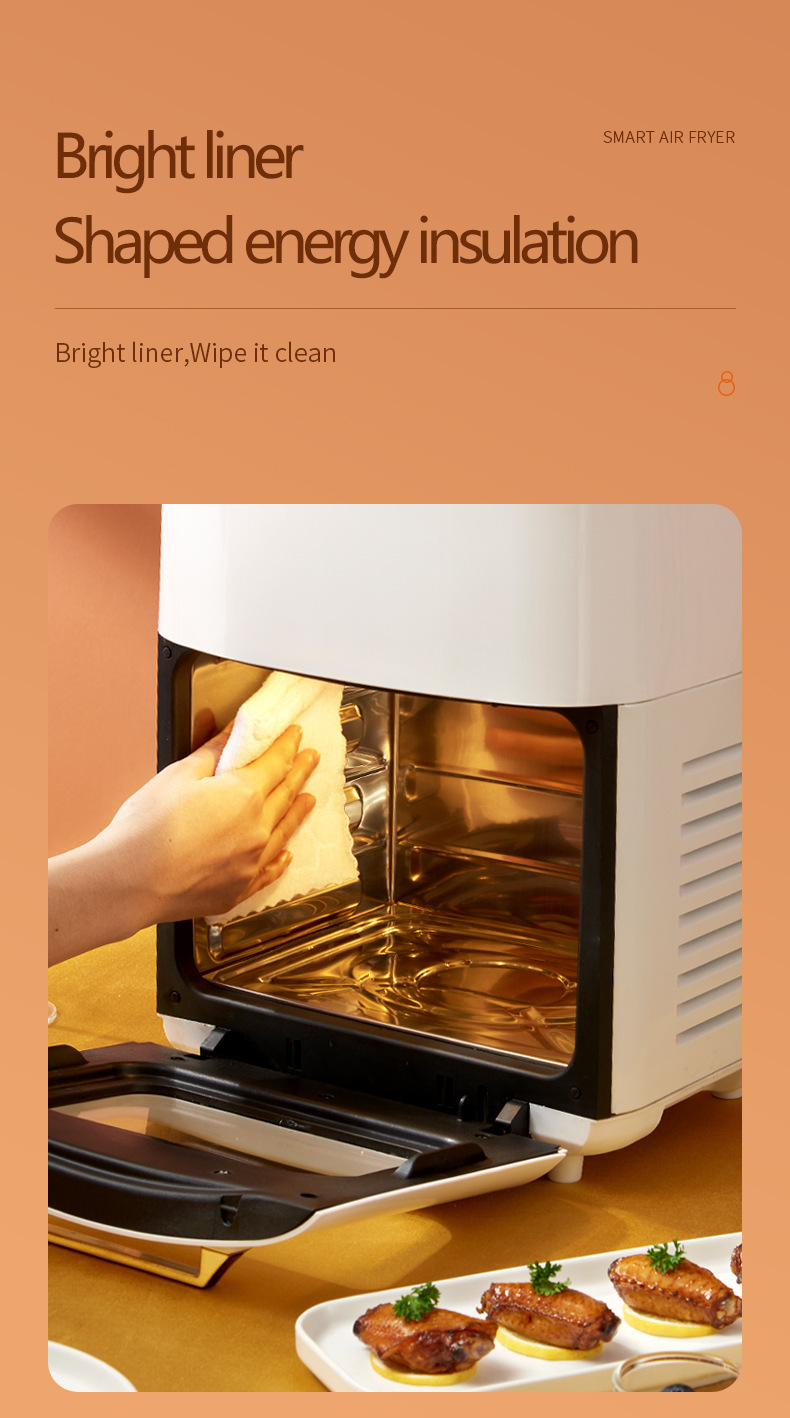 220-240V Large Capacity Air Fryer Oven with Touch Screen Control and Oil-Free Cooking