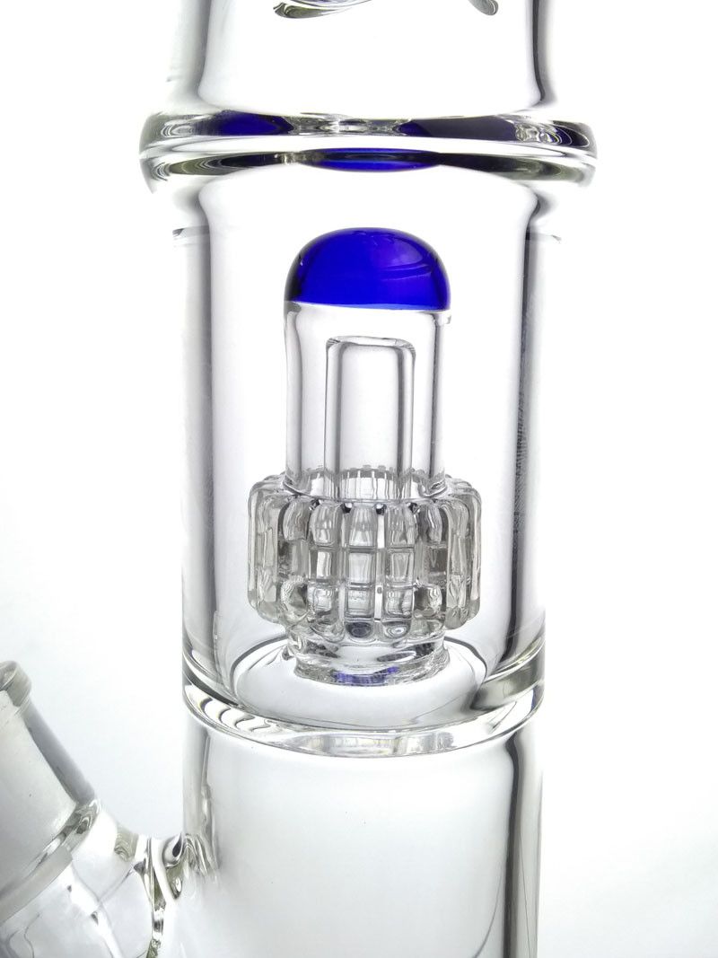 14.4mm Bottom Beaker Glass Water Bongs 15" Rasta Big Base Ice Water Pipes