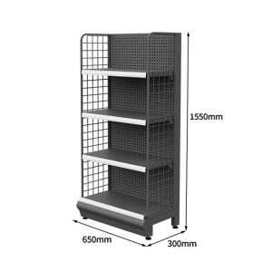 Rectangular Customized Wall Shelf For Grocery Store Mesh Shop Gondola Shelving