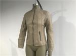 Upstyled Pu Leather Jacket Mandarin Collar Bone With Triple Needle Topstitching